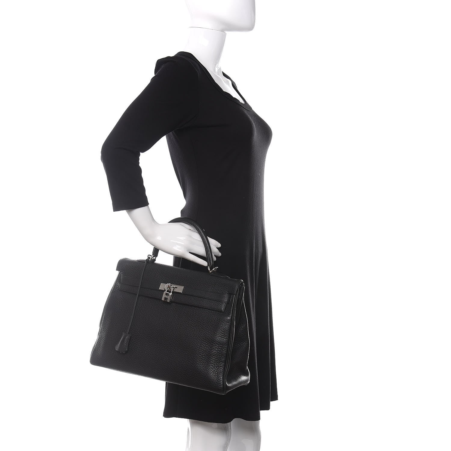 Hermes Taurillon Clemence Kelly Retourne 35 Black 2 of 10