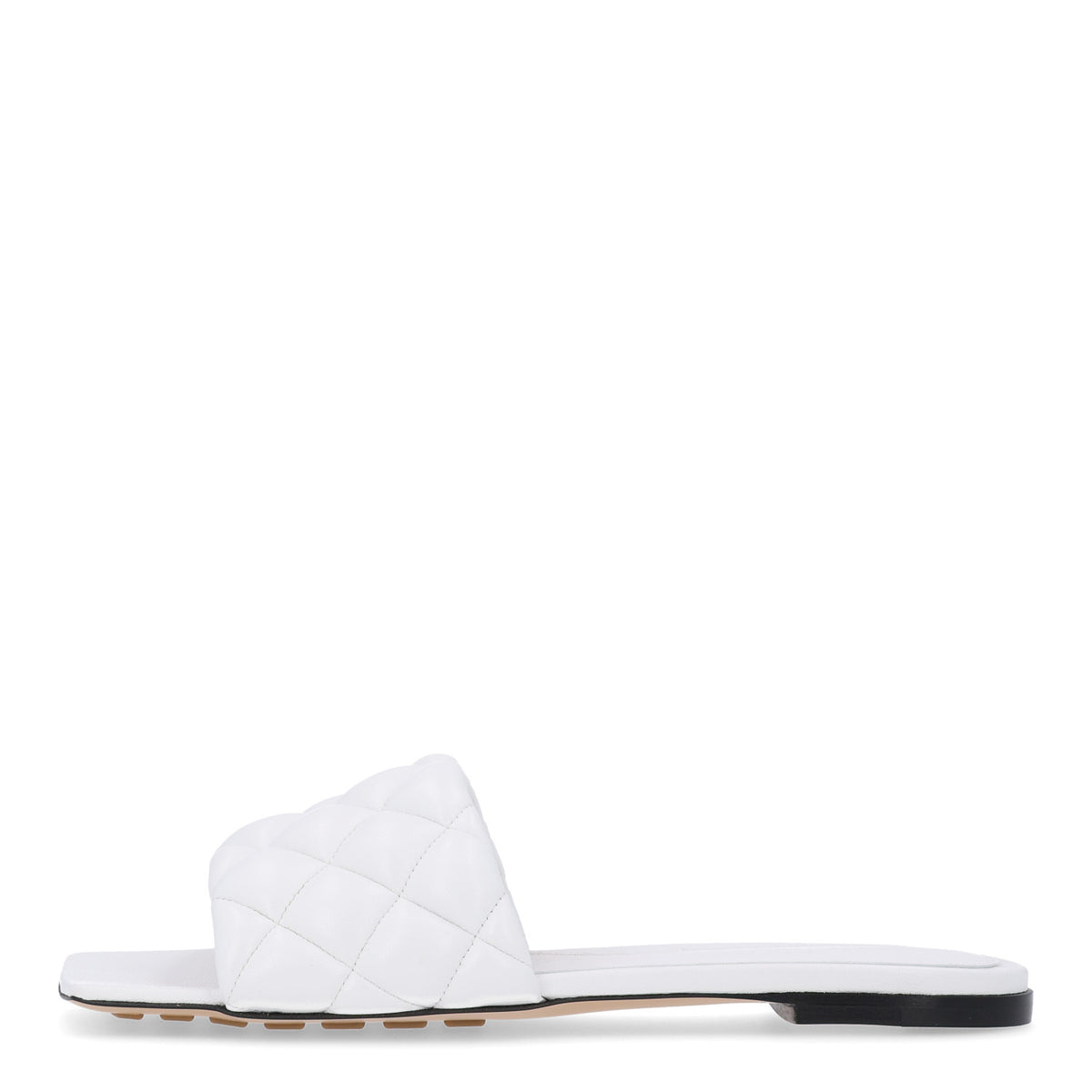 Nappa Matelasse Padded Flat Sandals 37.5 Optic White
