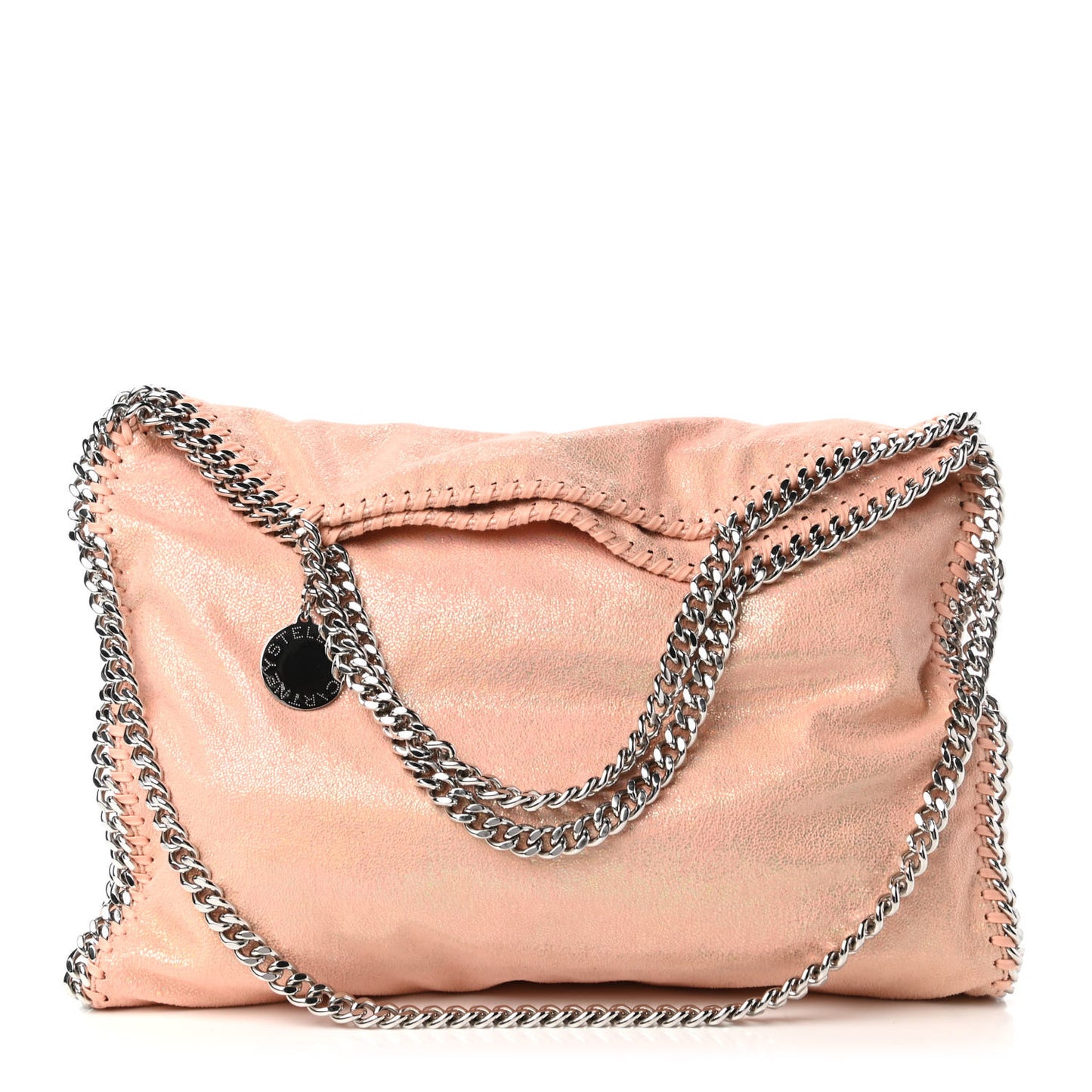 Metallic Shaggy Deer Falabella Fold Over Tote Copper