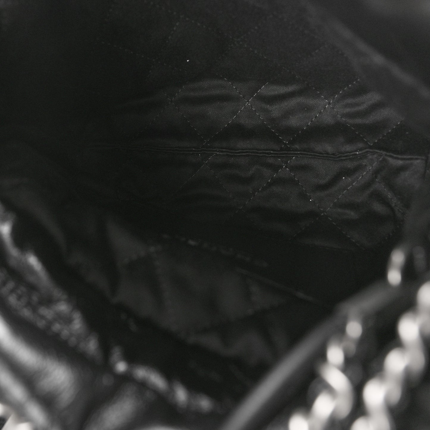 Shiny Calfskin Quilted Mini Chanel 22 Black