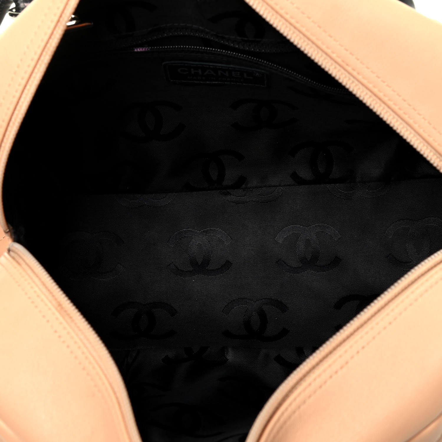 Chanel Calfskin Quilted Large Cambon Bowler Beige Black 5 of 13