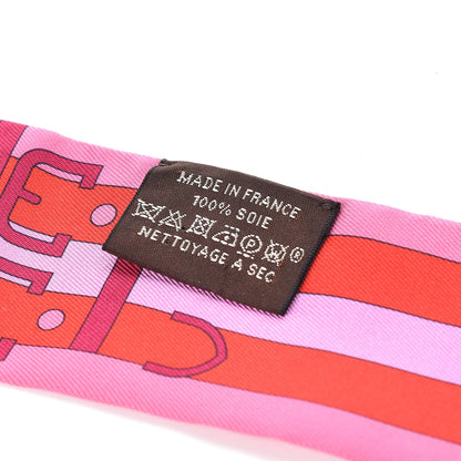 Hermes Silk Rocabar Twilly Rose Vif Bordeaux 3 of 5