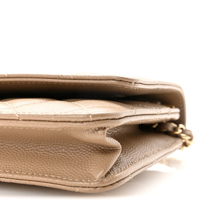 Chanel Caviar Quilted Wallet on Chain WOC Beige 11 of 12