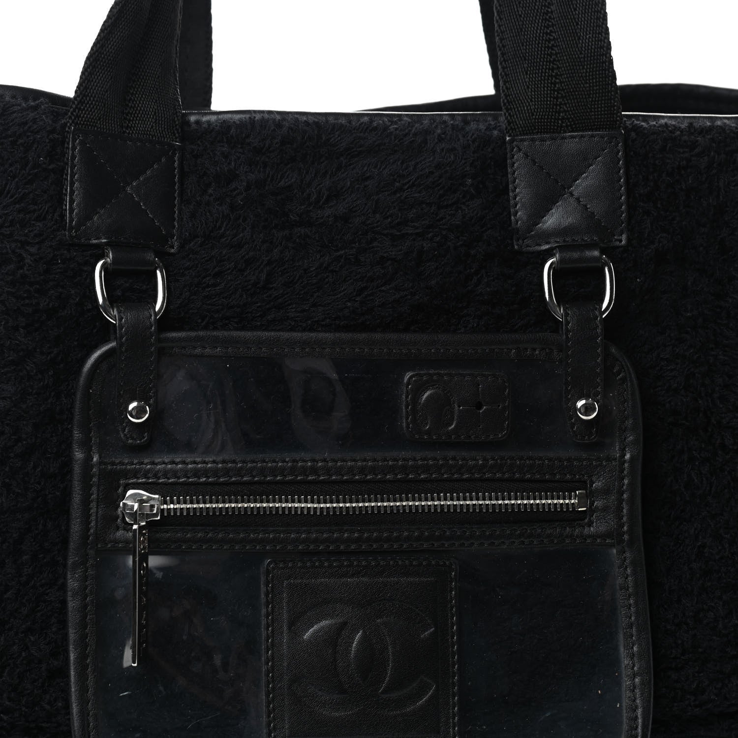Chanel Terry Quilted CC Tote Black 10 of 10