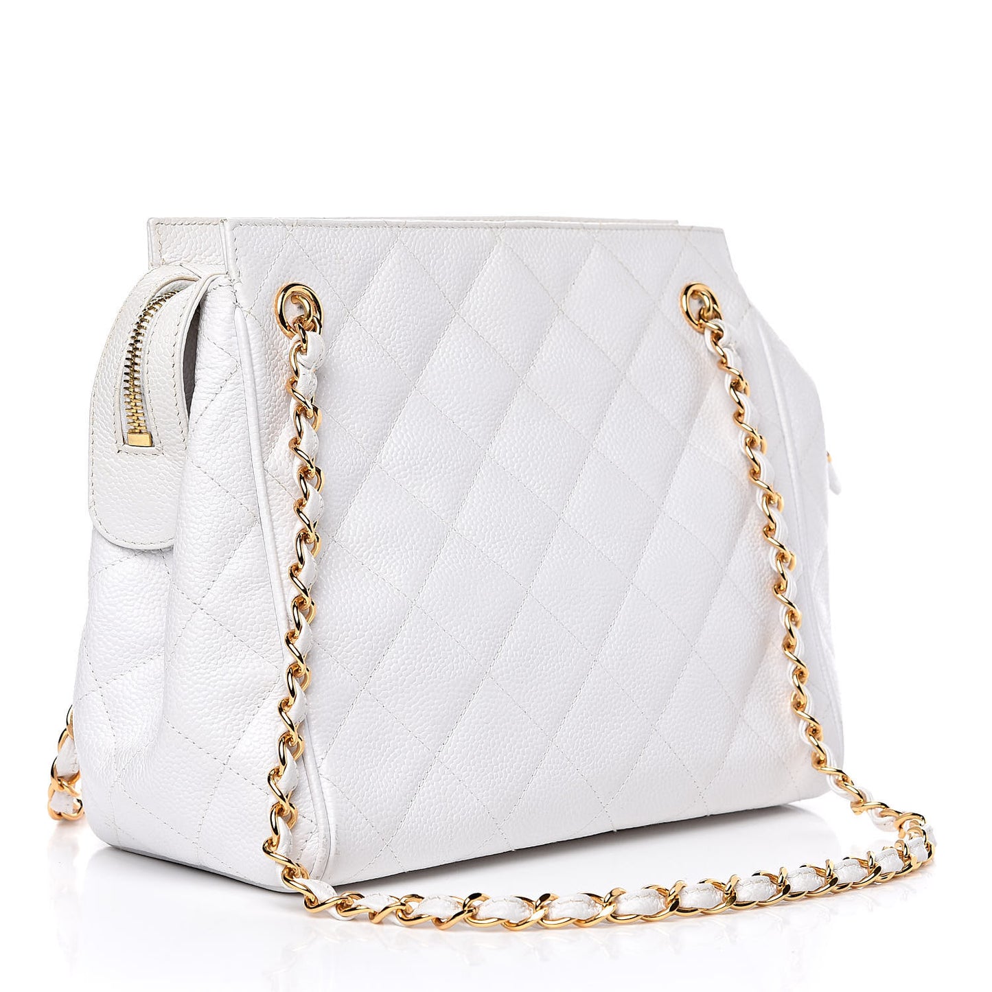 Caviar Quilted Shoulder Bag White