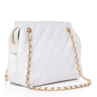 Chanel Caviar Quilted Shoulder Bag White 3 of 14