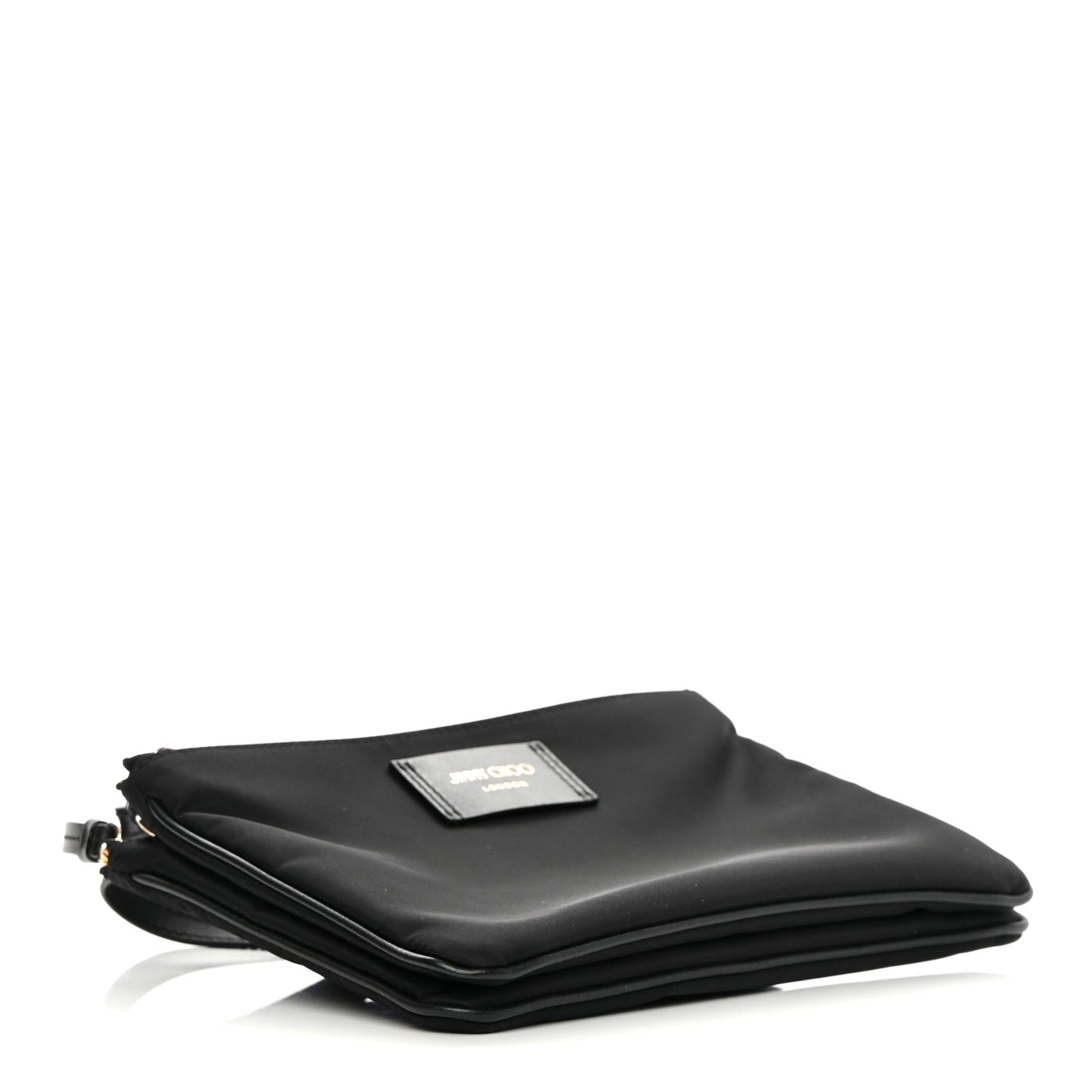 Nylon Candice Double Zip Crossbody Pouch Black