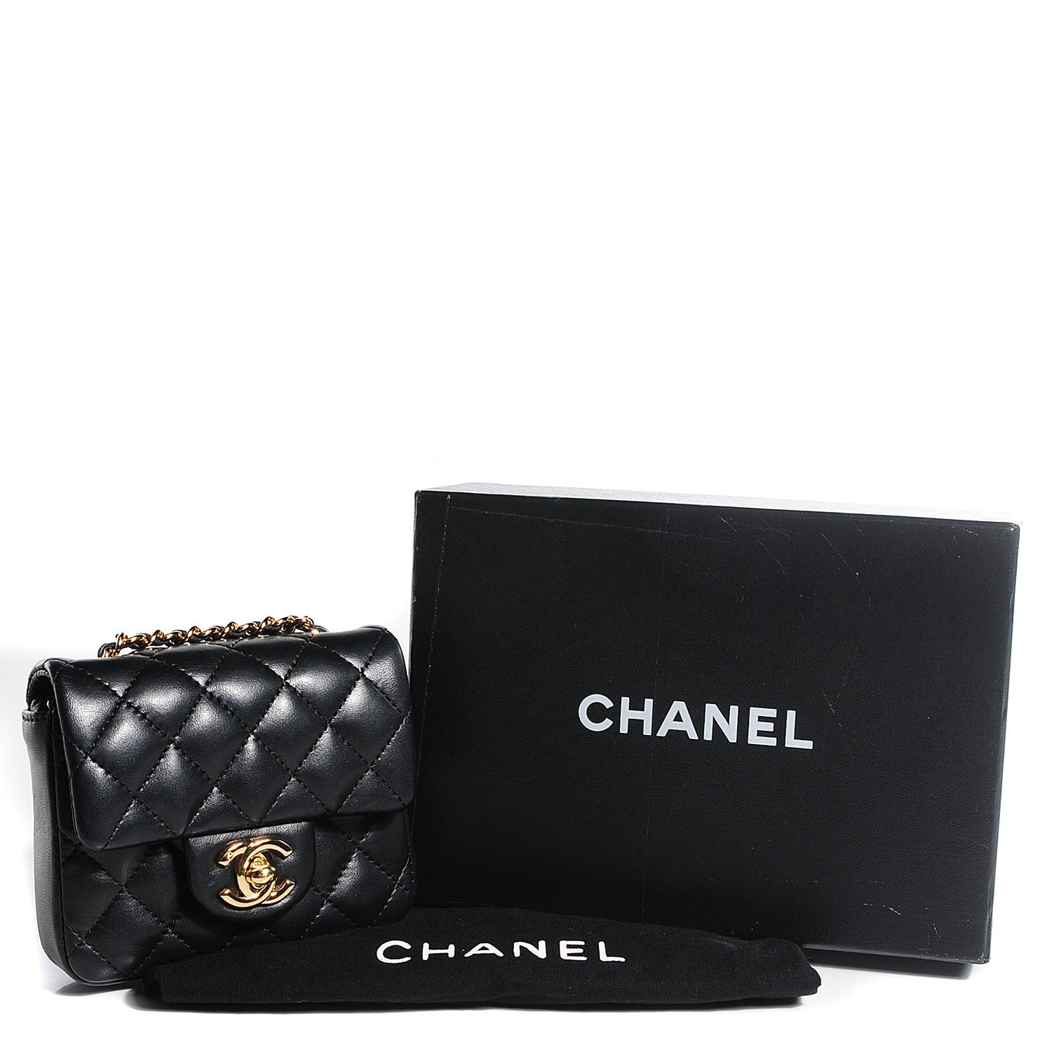 Chanel Lambskin Quilted Mini Square Flap Black 5 of 9
