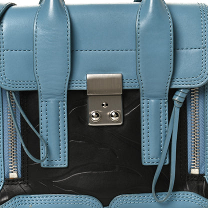 3.1 Phillip Lim Textured Calfskin Mini Pashli Satchel Blue Black 7 of 11