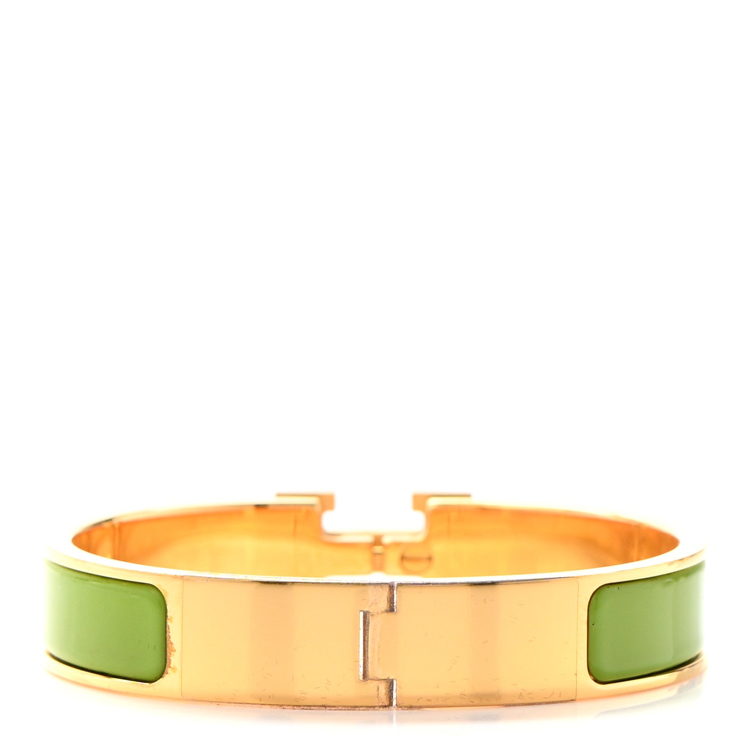 Hermes Enamel Narrow Clic Clac H Bracelet PM Vert Prairie 3 of 4