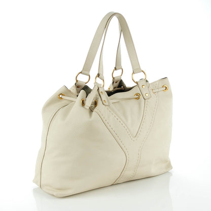 Saint Laurent Calfskin Reversible Double Sac Y Tote Ivory 3 of 8