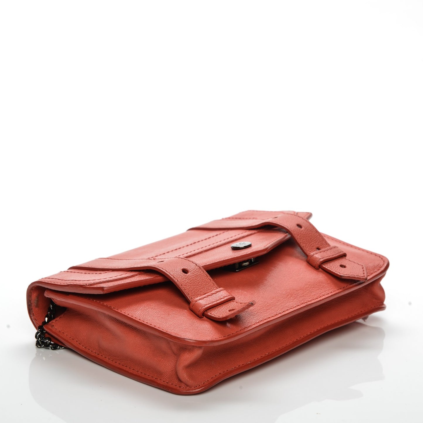 Lambskin PS1 Large Chain Wallet Deep Coral