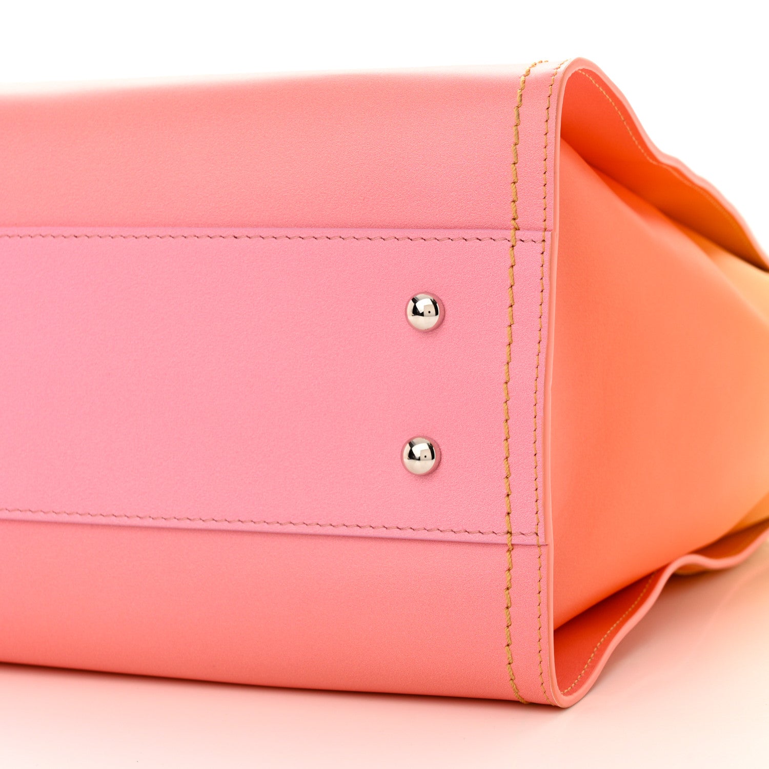 Chanel Shaded Calfskin Small Deauville Tote Orange Coral Pink 11 of 12