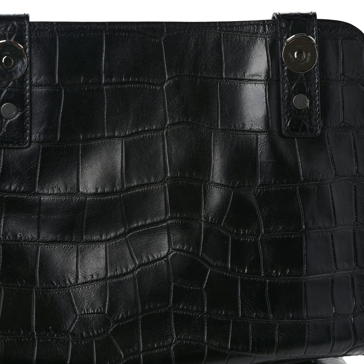 Calfskin Crocodile Embossed Sac De Jour Backpack Black