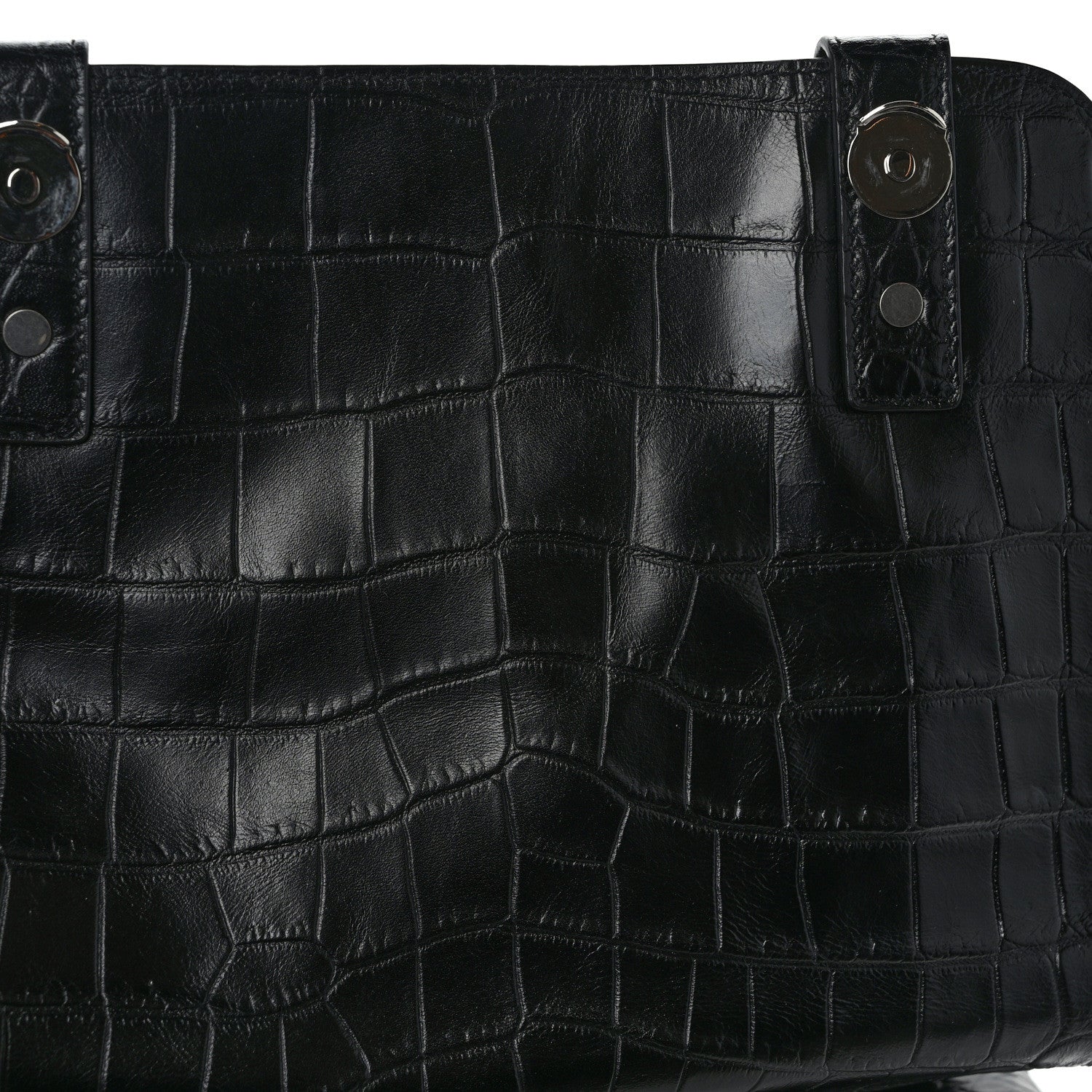 Saint Laurent Calfskin Crocodile Embossed Sac De Jour Backpack Black 13 of 13