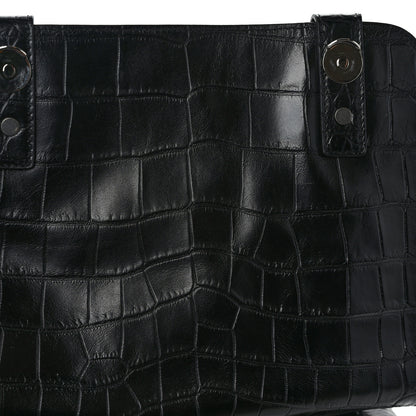 Saint Laurent Calfskin Crocodile Embossed Sac De Jour Backpack Black 13 of 13