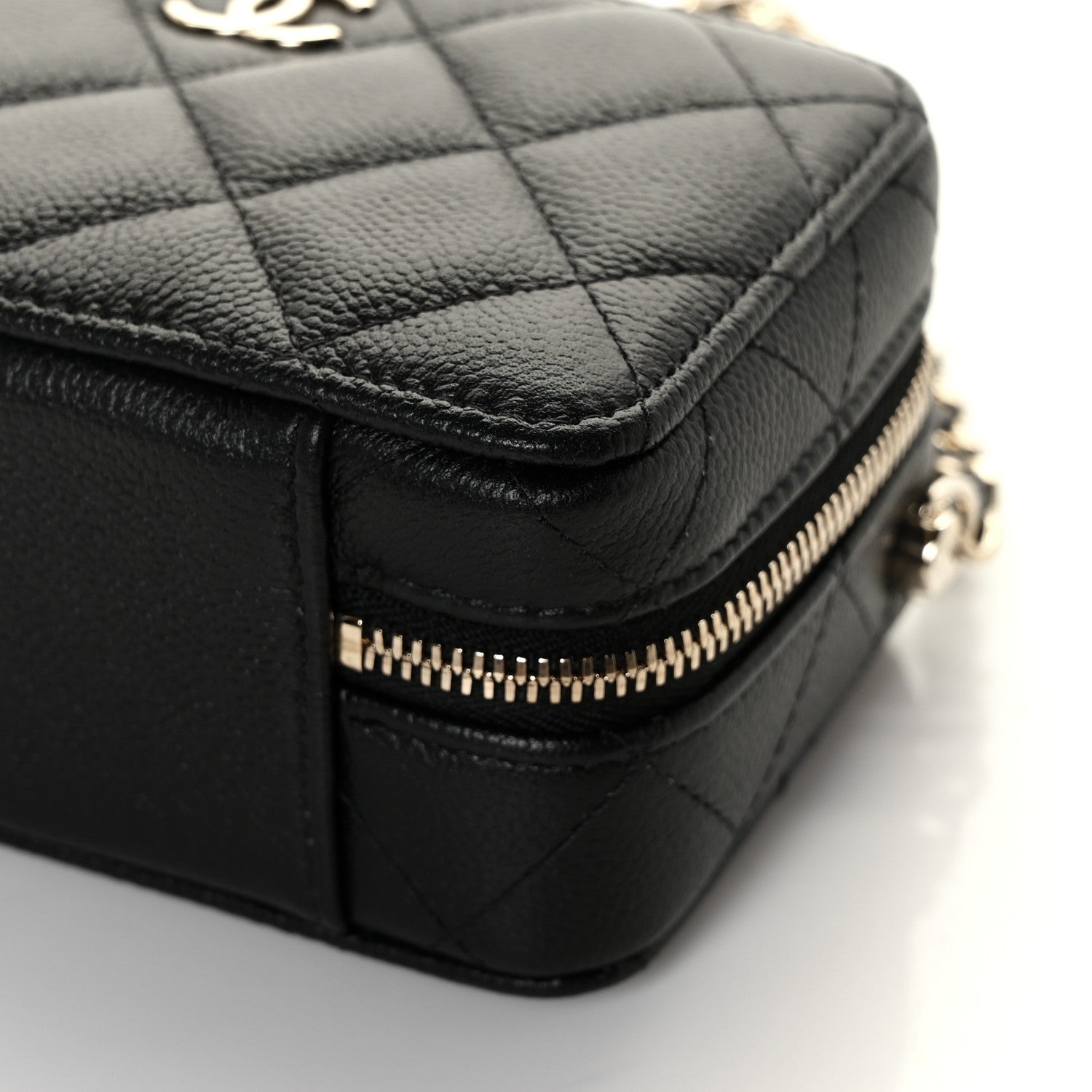 Chanel Caviar Quilted Small Top Handle Vanity Case With Chain Black 9 of 10