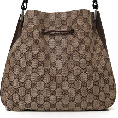 Gucci Monogram Small Drawstring Shoulder Bag Dark Brown 9 of 11