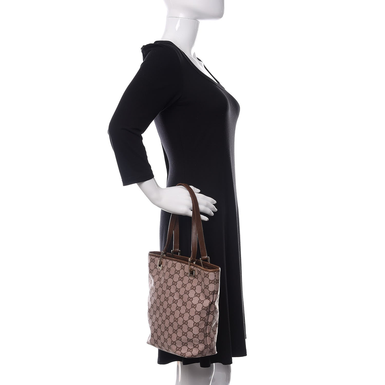 Gucci Monogram Small Bucket Tote Brown 2 of 13