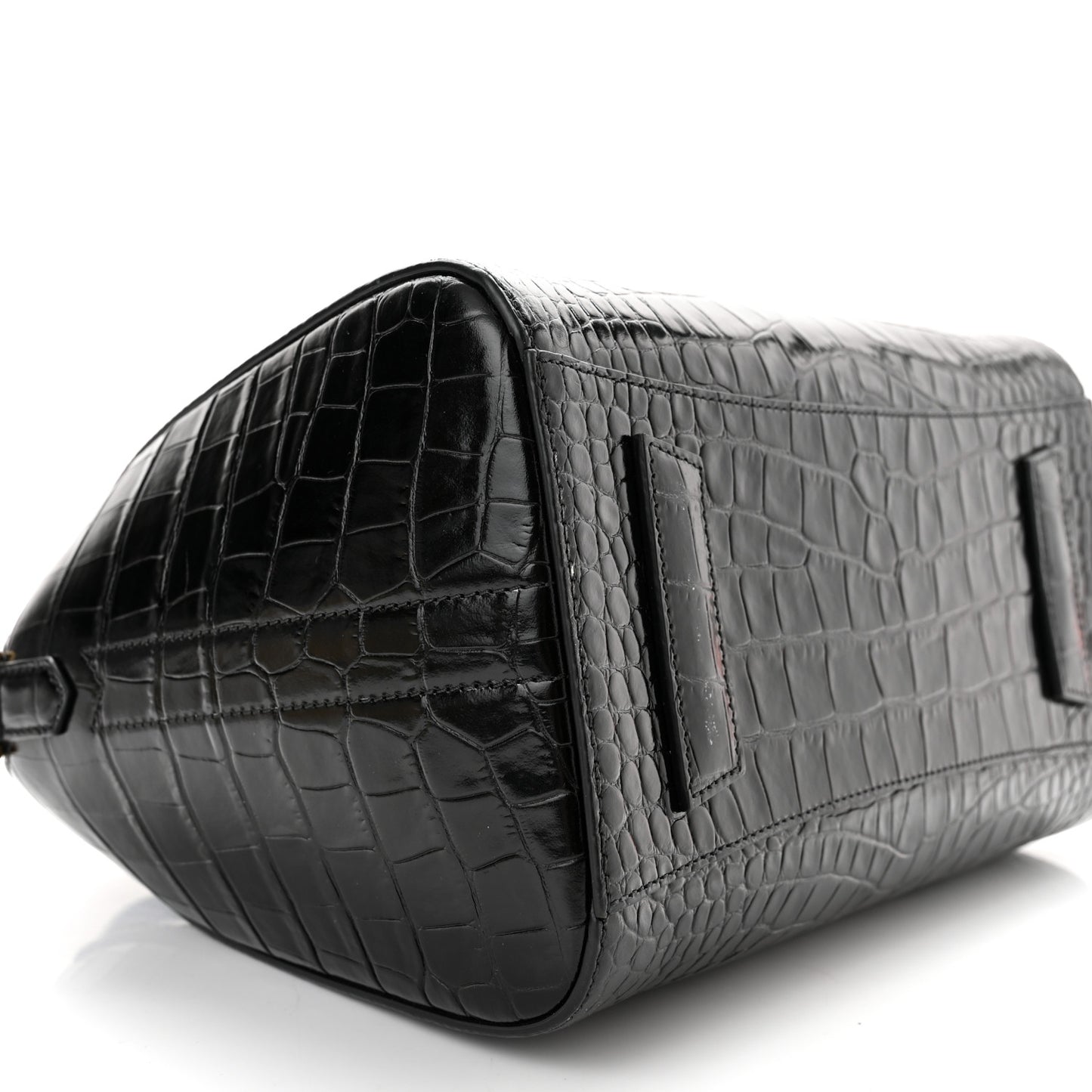 Calfskin Crocodile Embossed Small Antigona Black