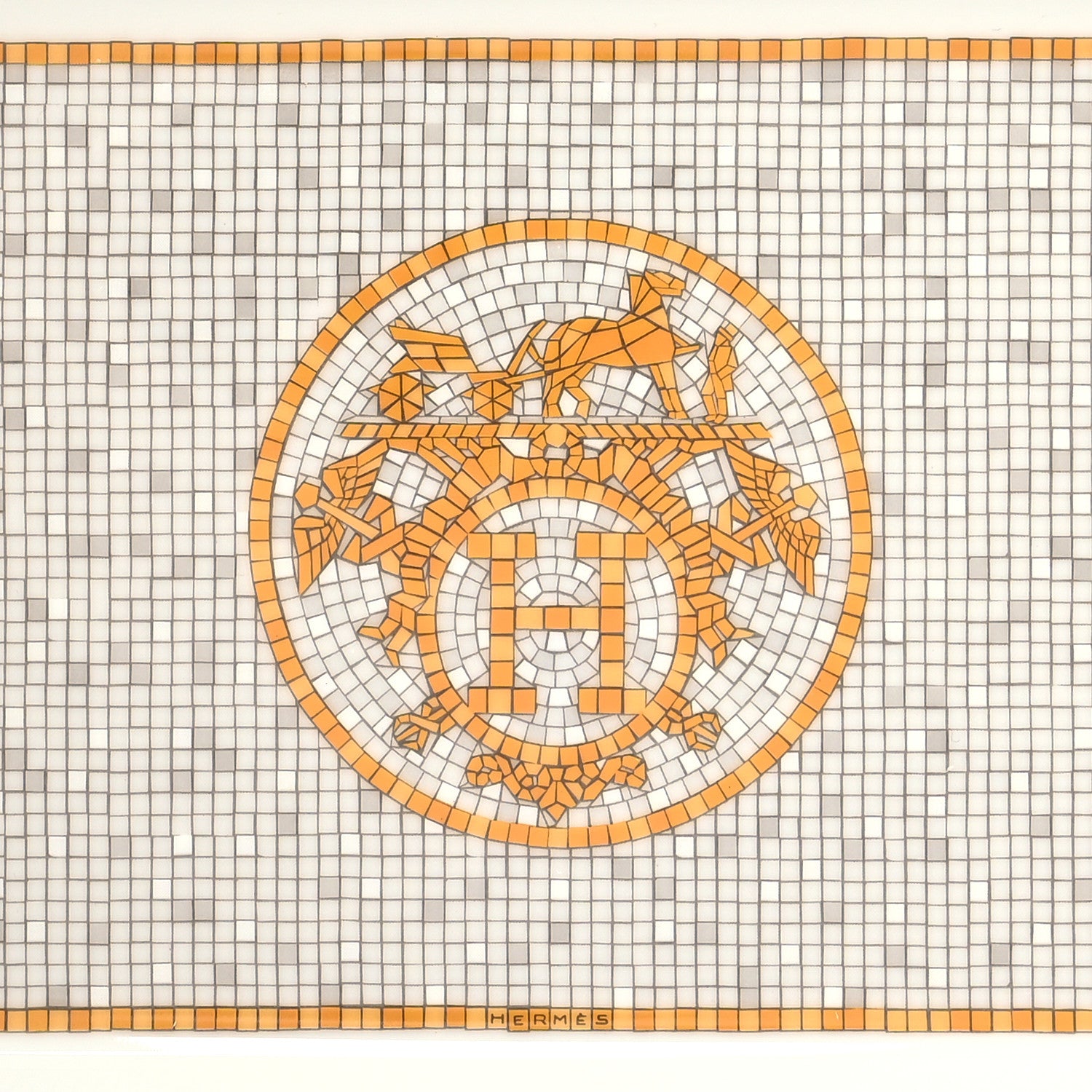 Hermes Porcelain Mosaique au 24 Gold Sushi Plate 7 of 8
