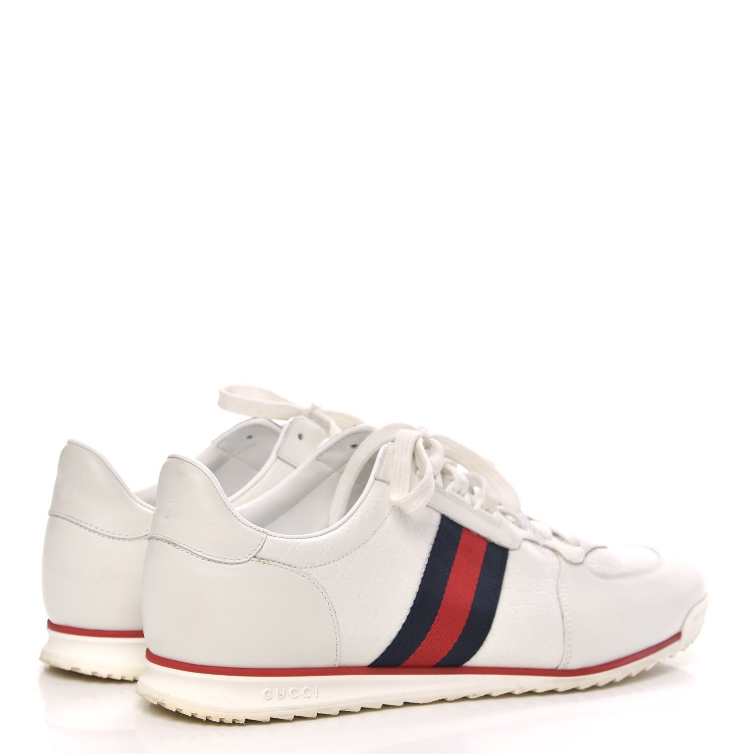 Gucci Microguccissima Mens Web Sneakers 12 White 4 of 11