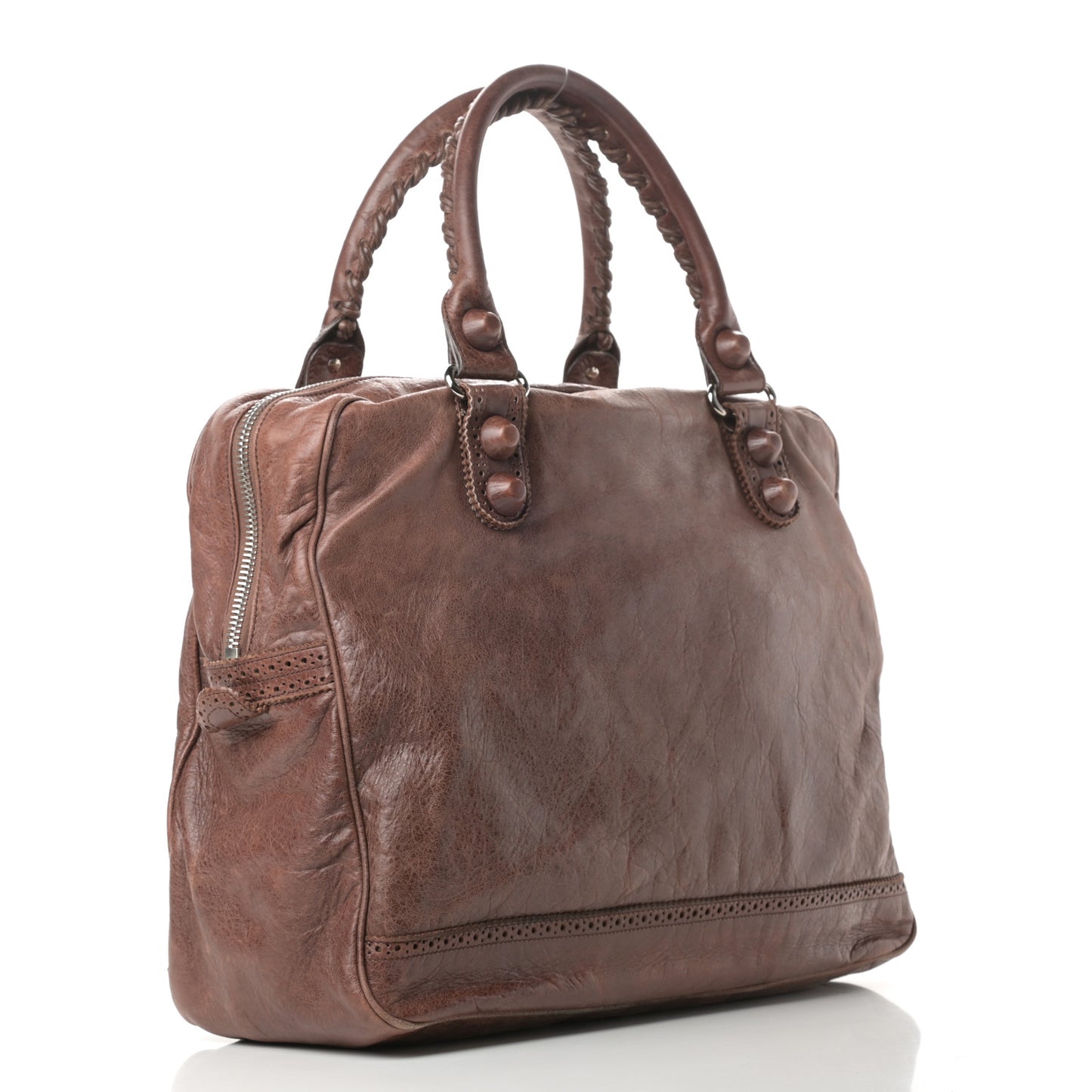 Agneau Giant Brogues Hardware Office Tote Chocolate Brown