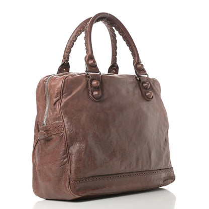 Balenciaga Agneau Giant Brogues Hardware Office Tote Chocolate Brown 3 of 14