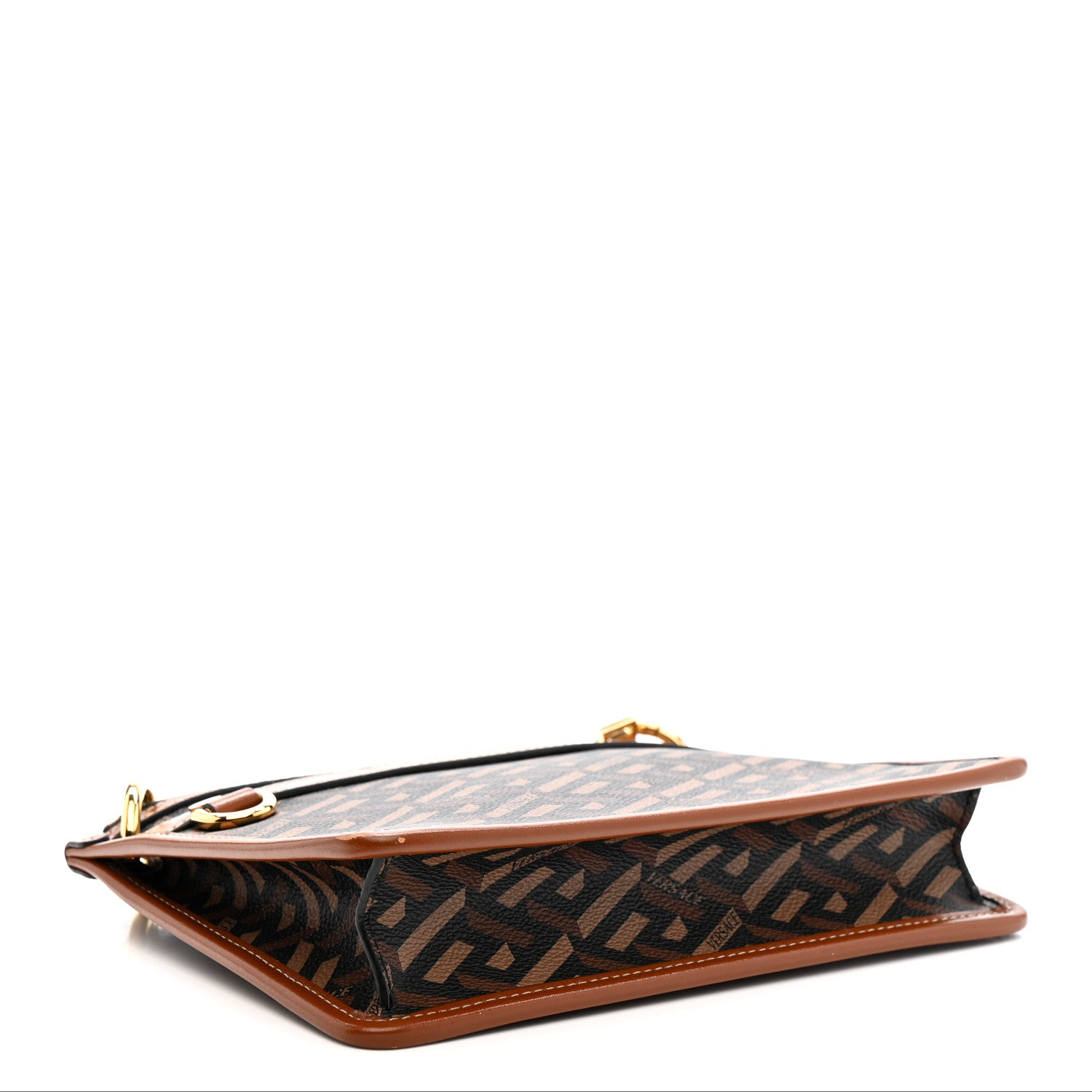 Versace Coated Canvas Medium La Greca Signature Pouch Black Caramel 4 of 12