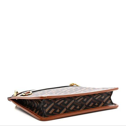 Versace Coated Canvas Medium La Greca Signature Pouch Black Caramel 4 of 12