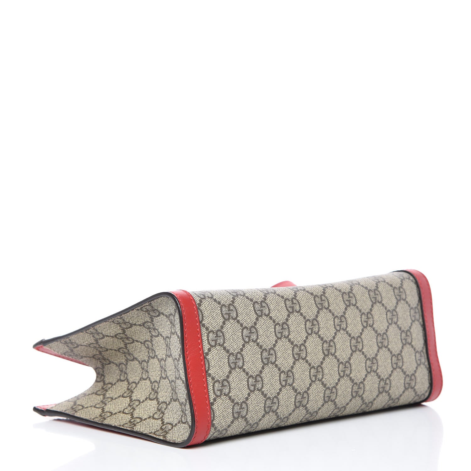 Gucci GG Supreme Monogram Small Padlock Tote Beige Hibiscus Red 4 of 9