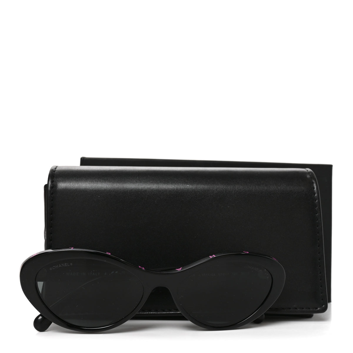 Acetate Oval Sunglasses 5416-A Black Pink