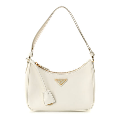Prada Saffiano Lux Mini Re-Edition Shoulder Bag White 1 of 12