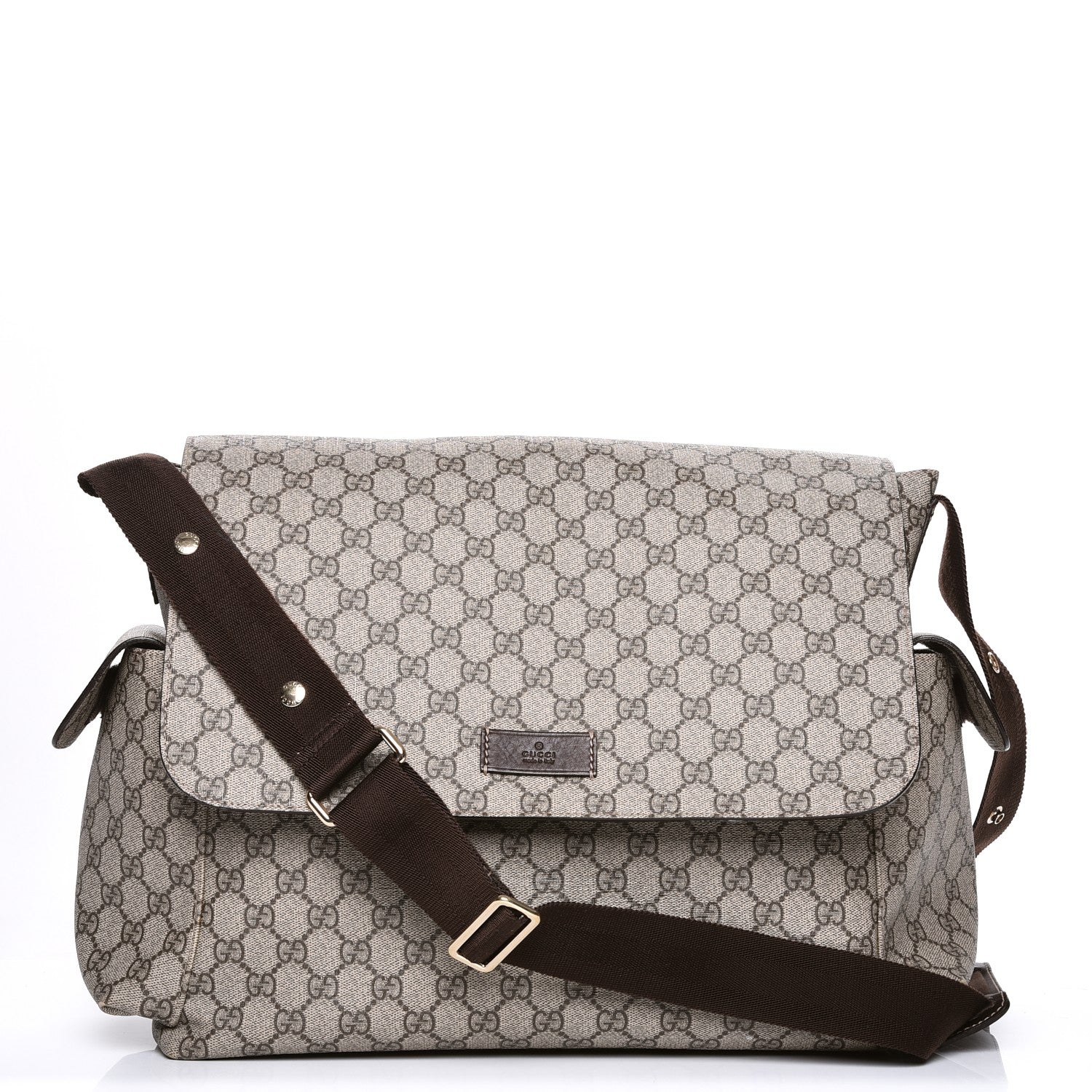 Gucci GG Plus Monogram Messenger Diaper Bag Dark Brown 1 of 12