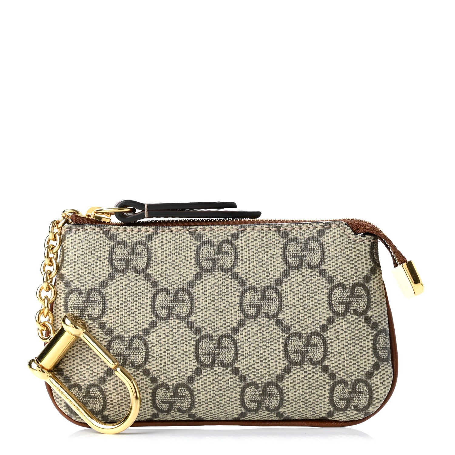 Gucci GG Supreme Monogram Key Case Beige Ebony Cuir 1 of 8