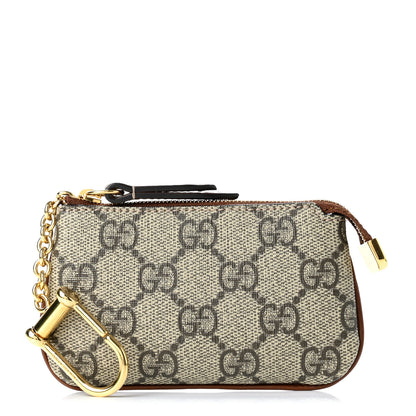 Gucci GG Supreme Monogram Key Case Beige Ebony Cuir 1 of 8