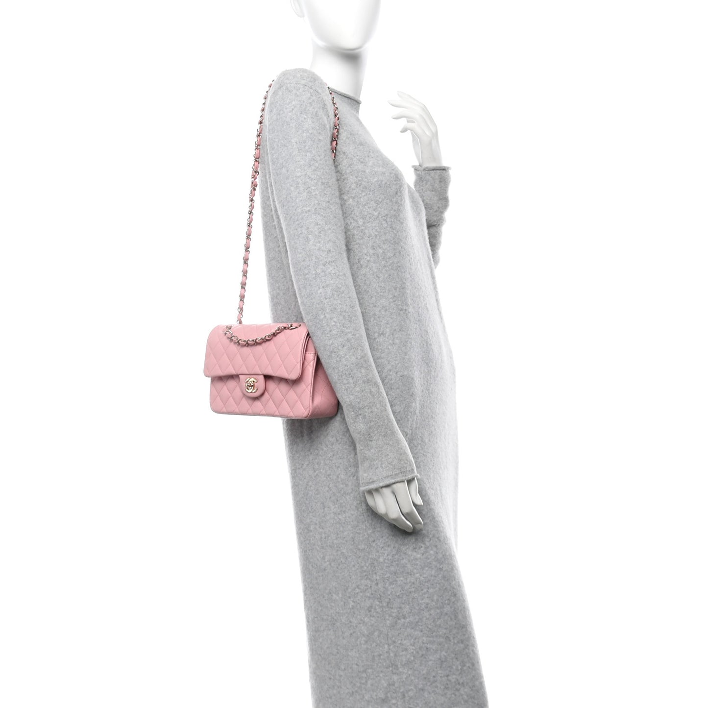 Caviar Quilted Small Double Flap Pink