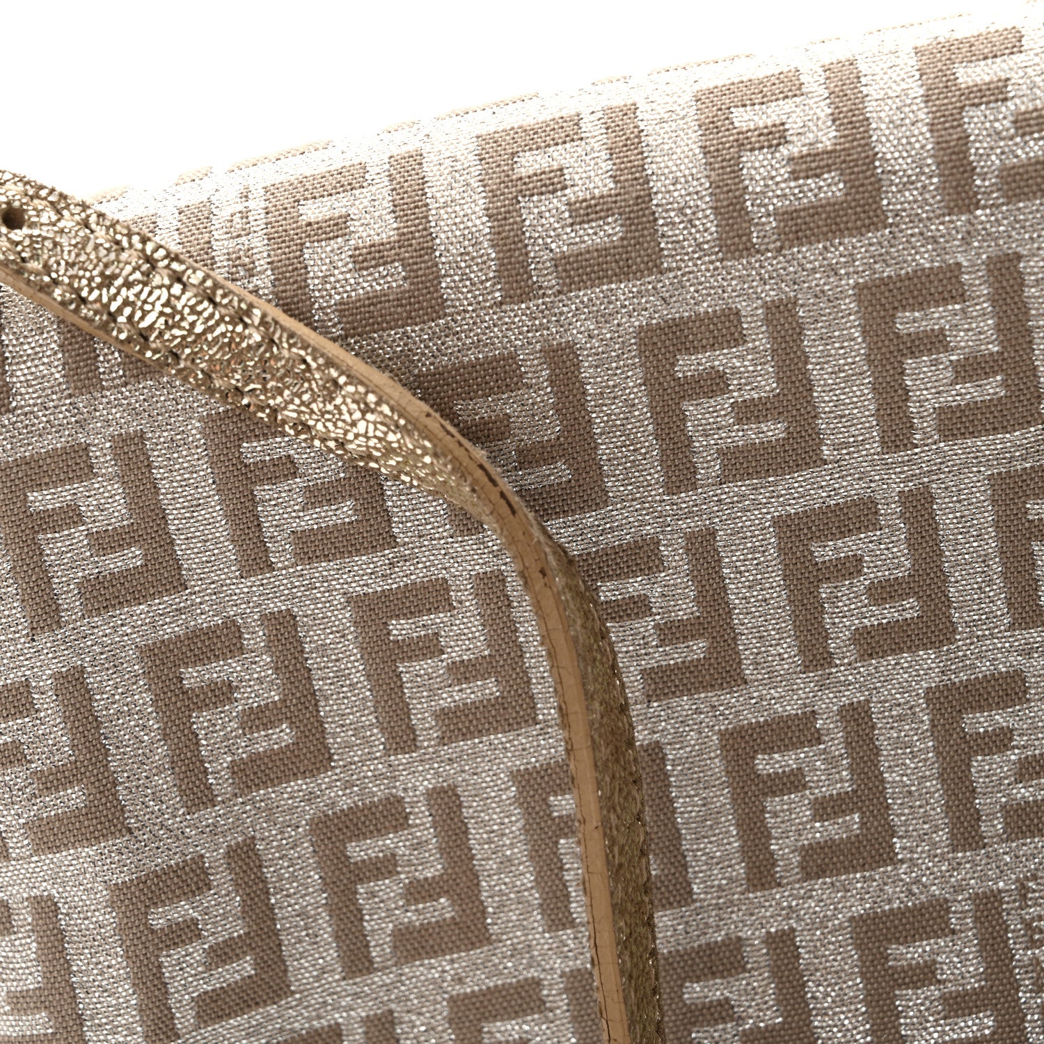 Fendi Metallic Jacquard Zucchino Suede Mini Mama Baguette Cipria Argento Grigio 11 of 13