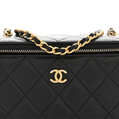 Chanel Lambskin Quilted Pearl Crush Small Vanity Case With Chain Black 8 of 13