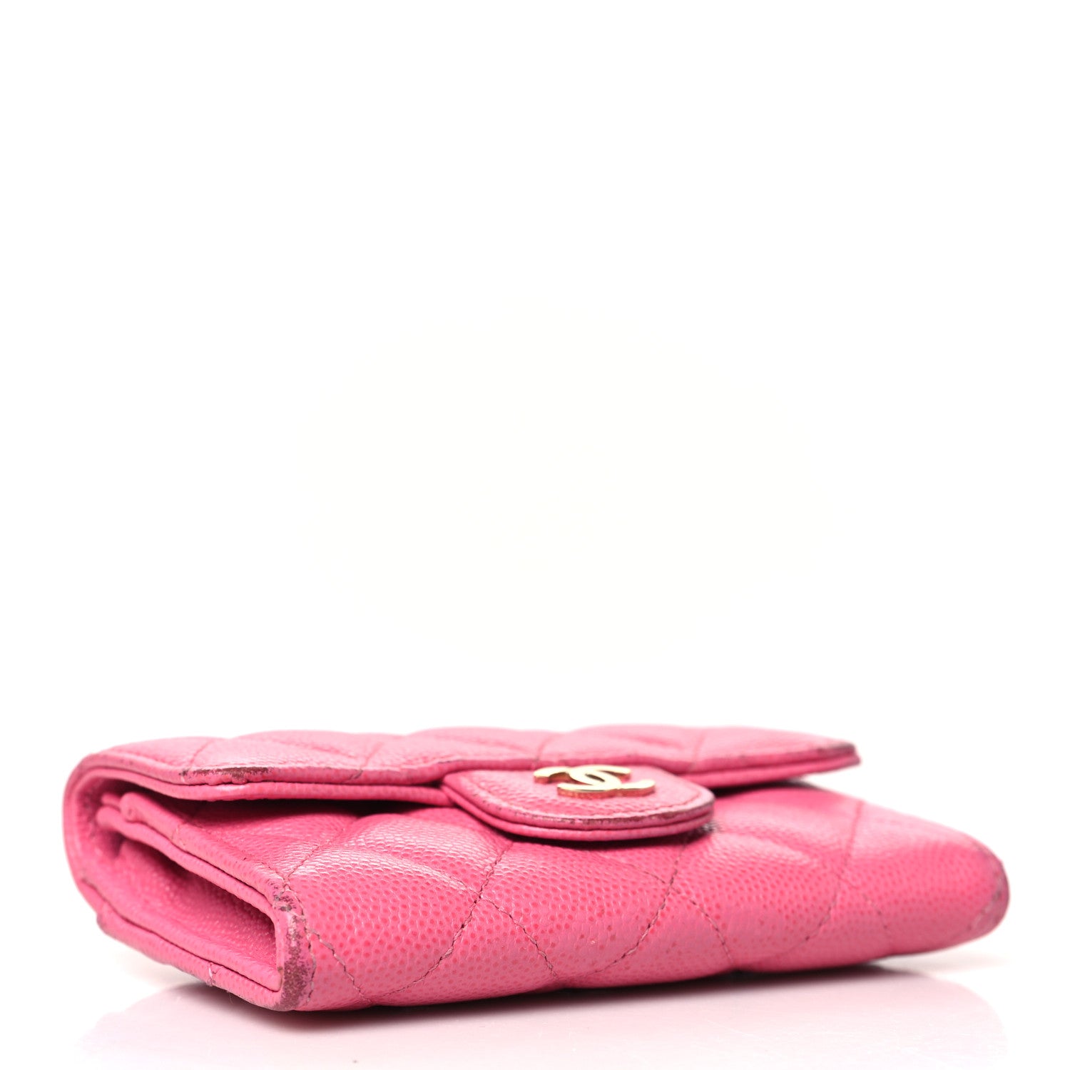 Chanel Caviar Quilted Flap Card Holder Wallet Pink 4 of 15