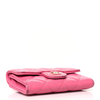 Chanel Caviar Quilted Flap Card Holder Wallet Pink 4 of 15