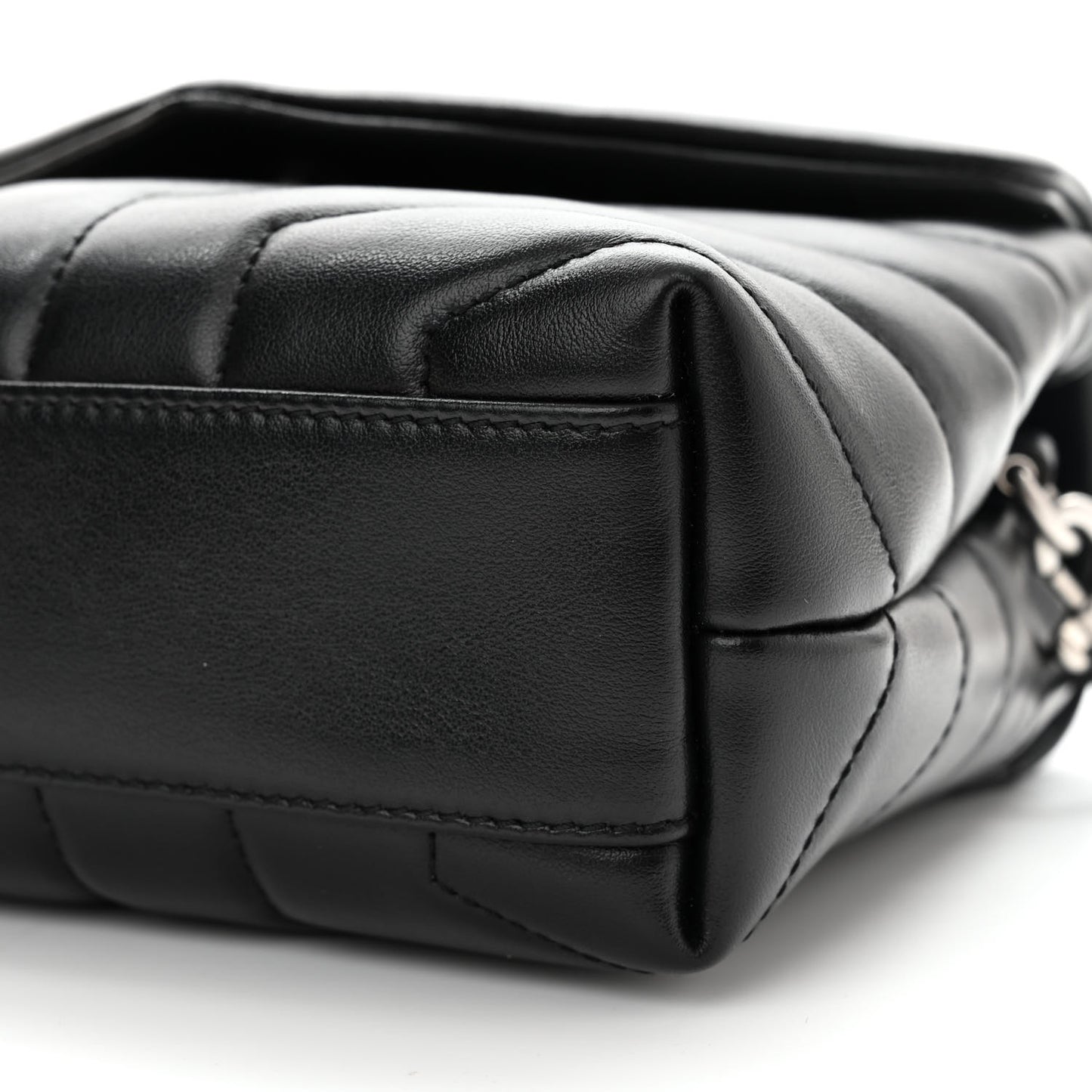 Calfskin Y Quilted Monogram Toy Loulou Crossbody Bag Black
