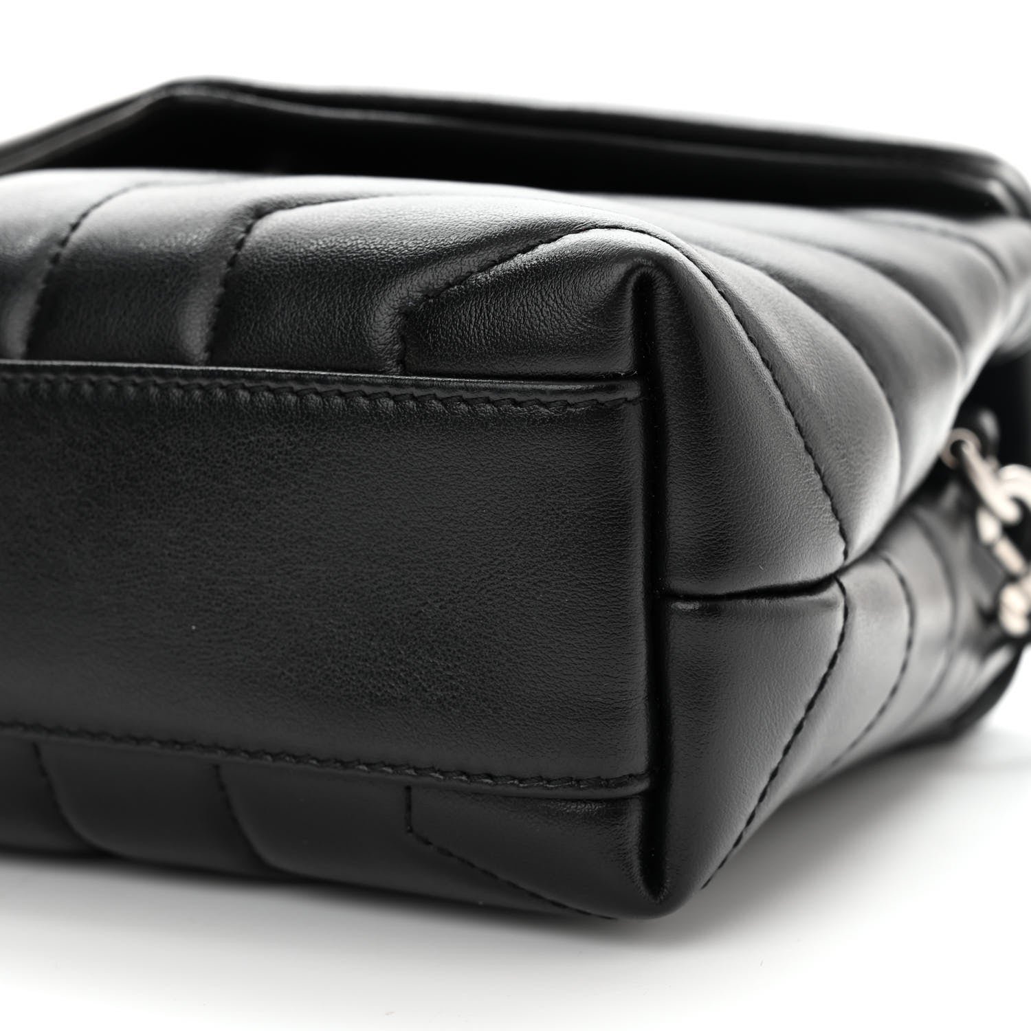 Saint Laurent Calfskin Y Quilted Monogram Toy Loulou Crossbody Bag Black 10 of 11