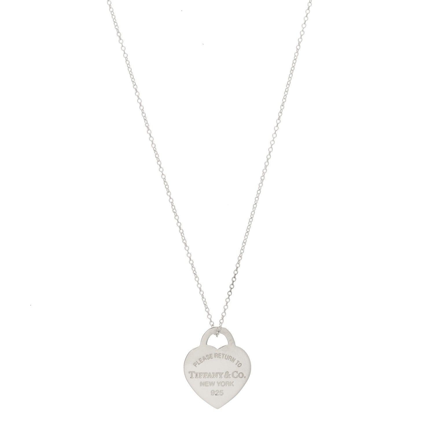 Tiffany Sterling Silver Small Return to Tiffany Heart Pendant Necklace 1 of 6