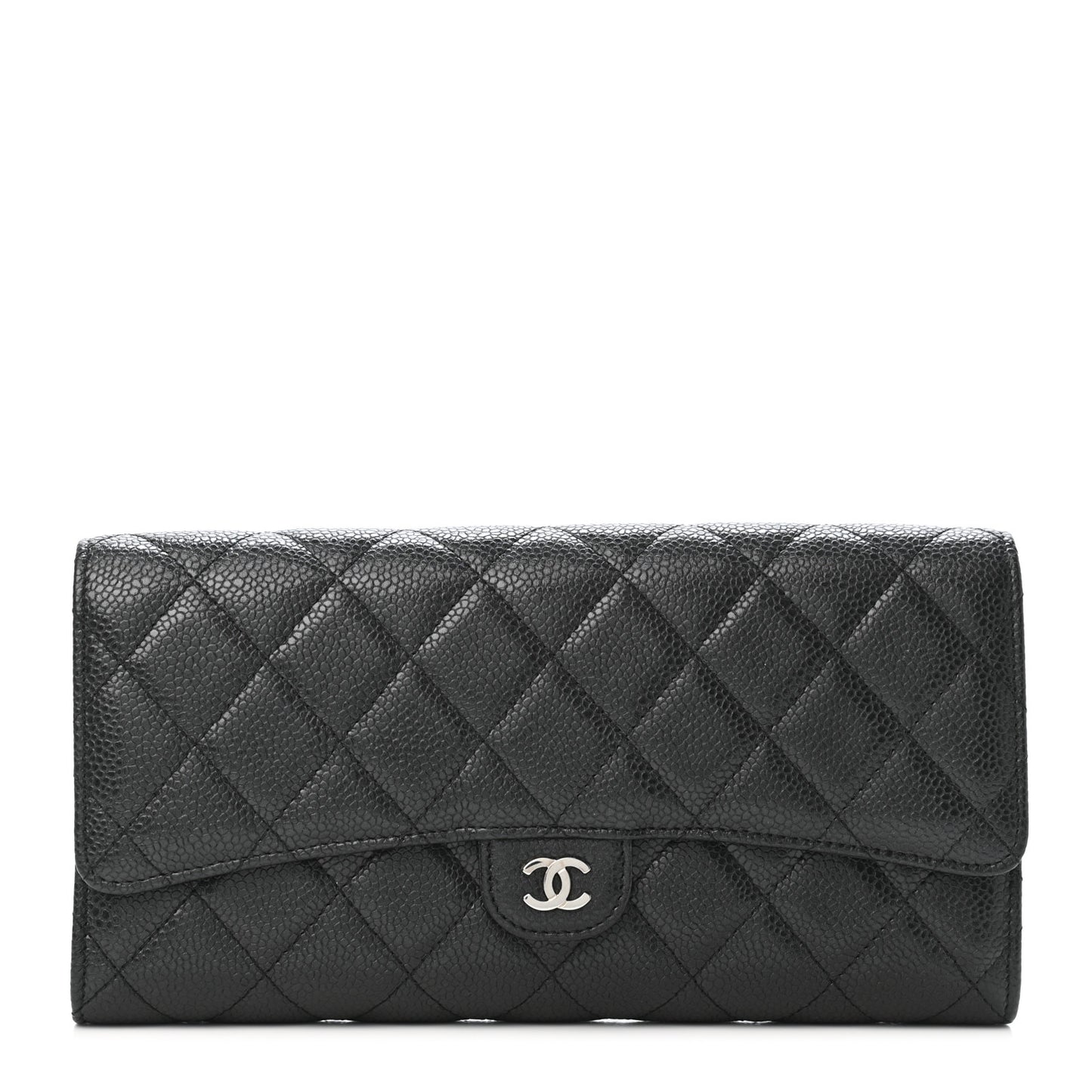 Caviar Quilted Travel Wallet Black
