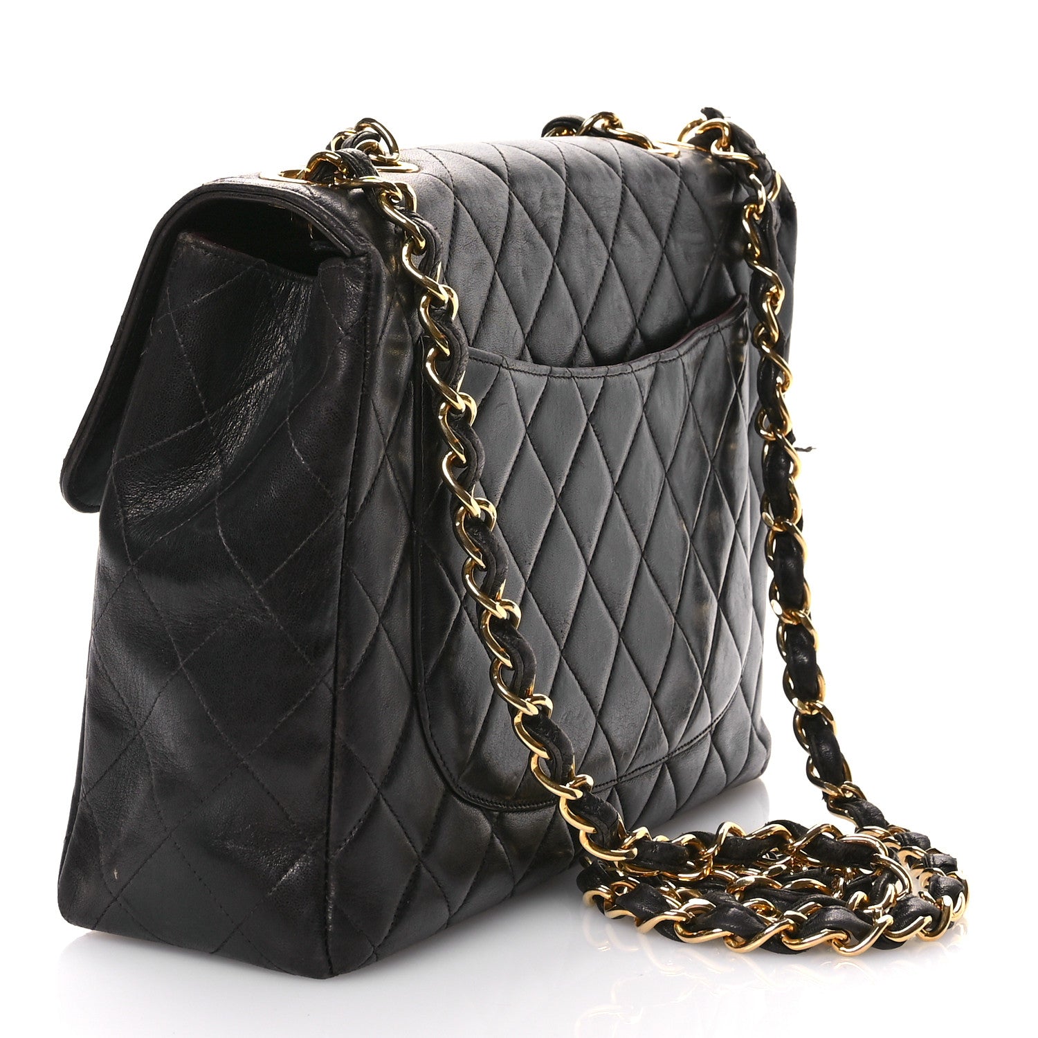 Chanel Lambskin Quilted XL Jumbo Single Flap Black 3 of 13