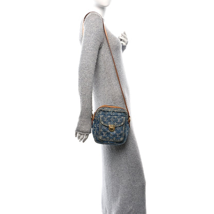 Louis Vuitton Denim Camera Bag Blue 2 of 9