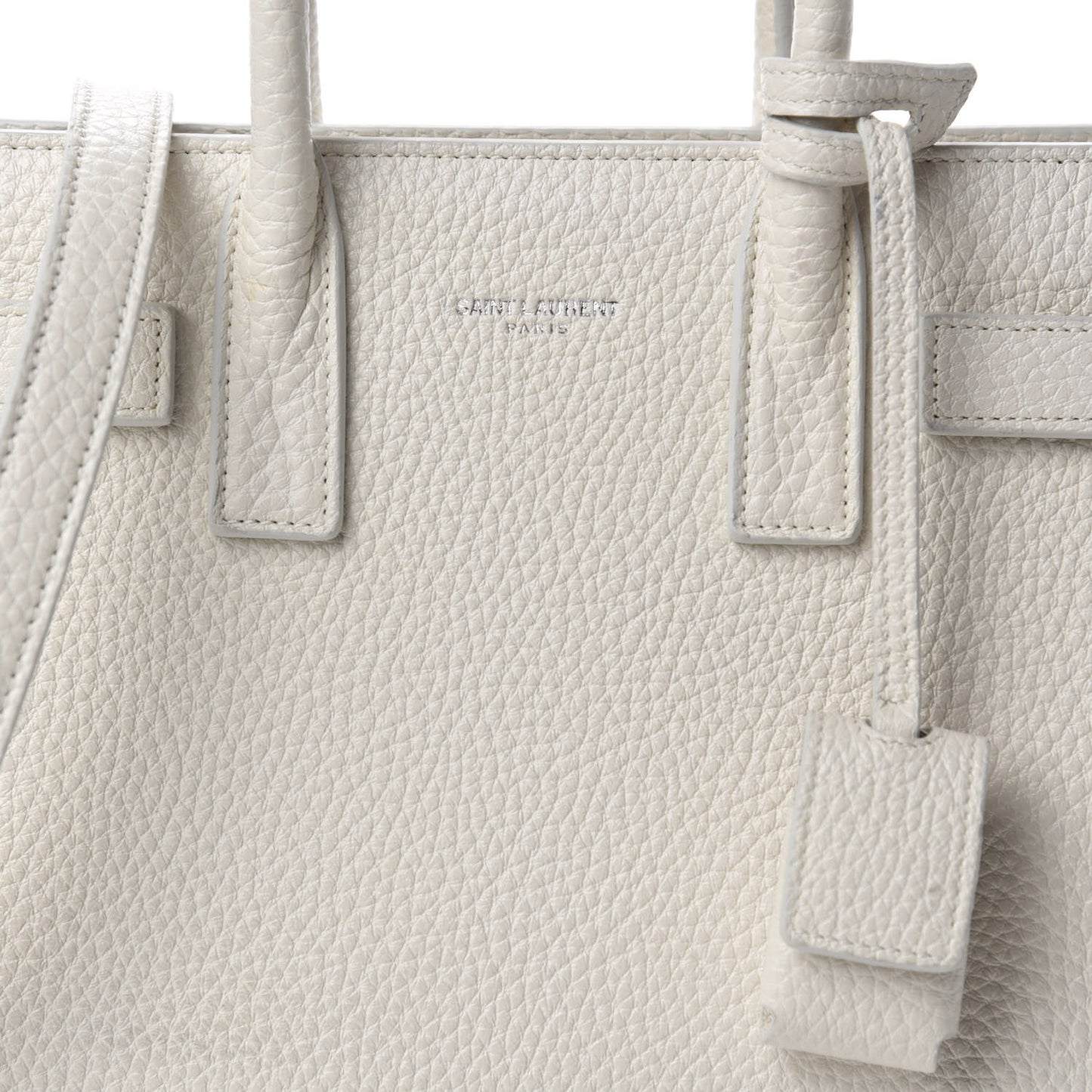 Grained Calfskin Nano Sac de Jour Dove White