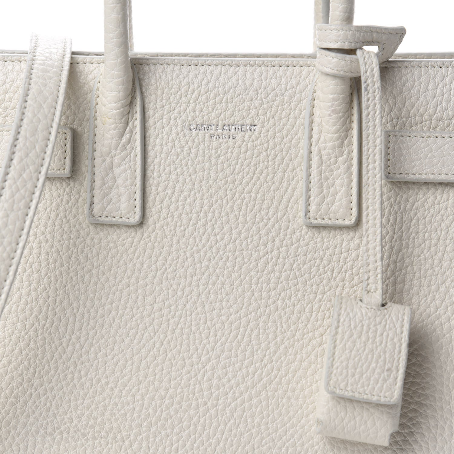 Saint Laurent Grained Calfskin Nano Sac de Jour Dove White 9 of 9