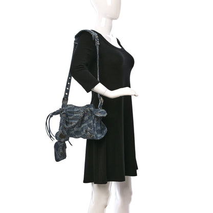 Balenciaga Denim BB Monogram Neo Cagole Handbag XS Blue 2 of 8